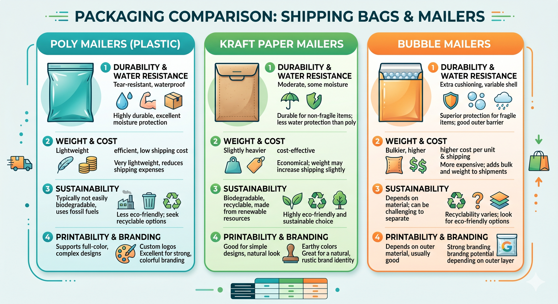 poly mailer bags vs courier bags comparison visual