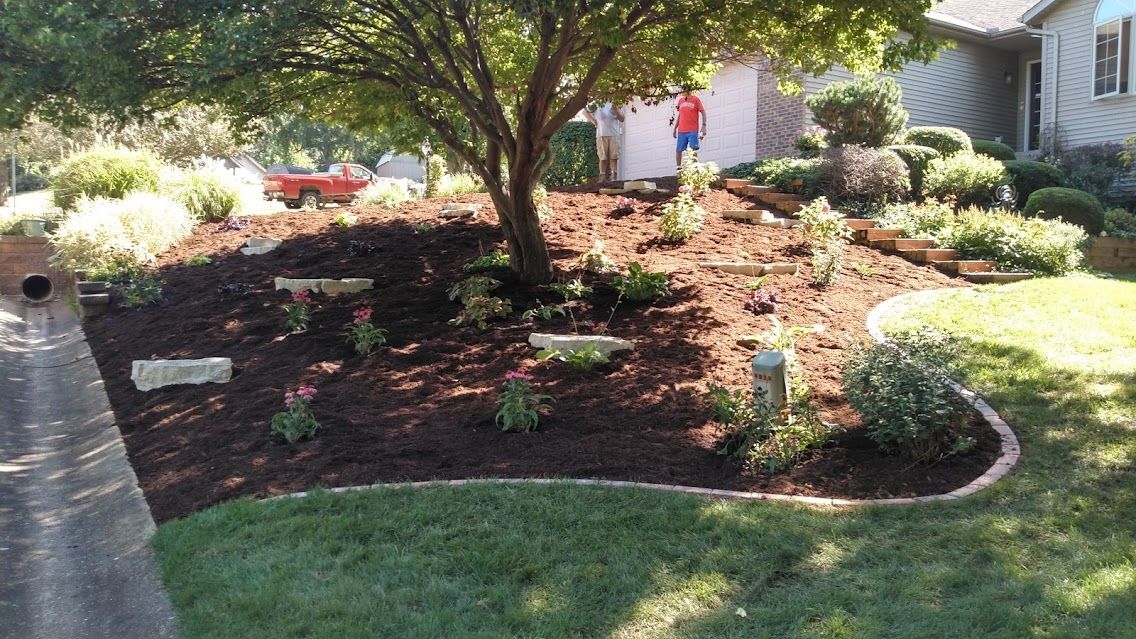 Beautiful Landscape bricking walkway installed in Mapleton, IL - Beal Landscaping