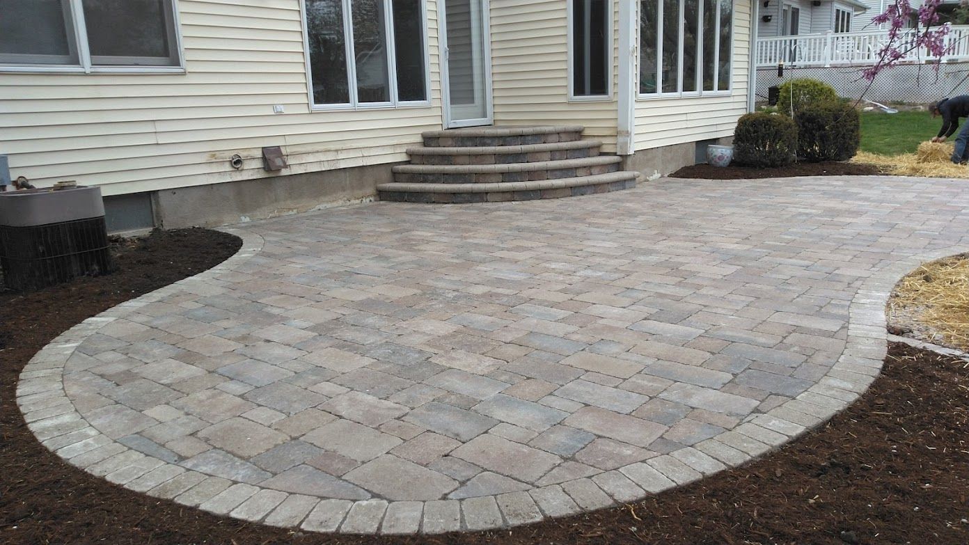 Beautiful Landscape bricking walkway installed in Mapleton, IL - Beal Landscaping
