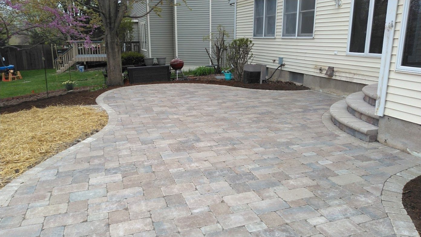 Beautiful Landscape bricking walkway installed in Mapleton, IL - Beal Landscaping