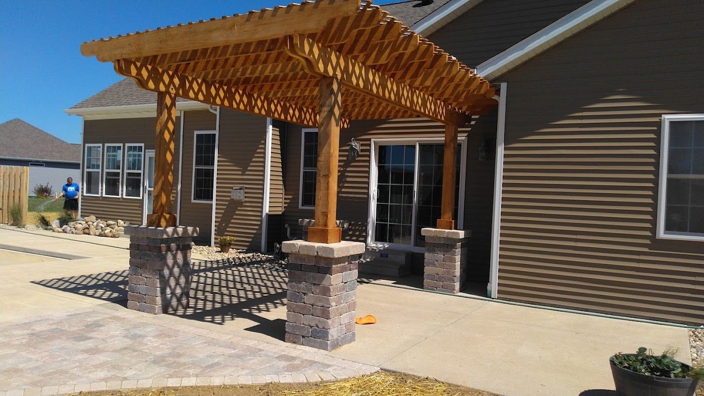 Beautiful Landscape bricking walkway installed in Mapleton, IL - Beal Landscaping