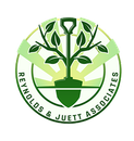 Green tree logo with shovel and sun, encircled by “Reynolds & Juett Associates” text