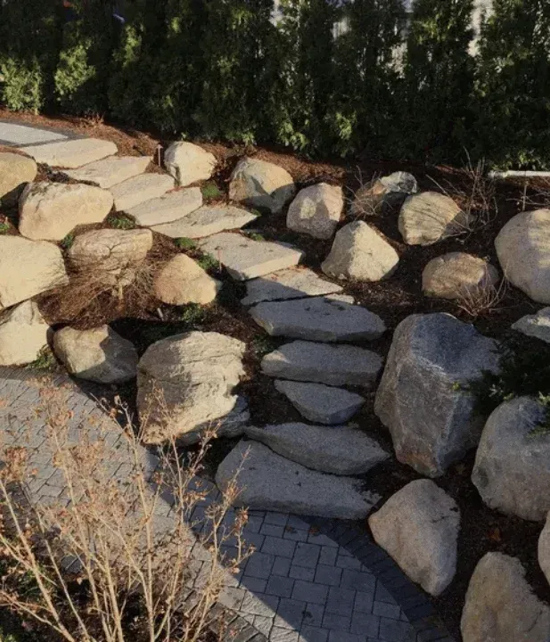 boulder installation for landscape beds west bloomfield mi