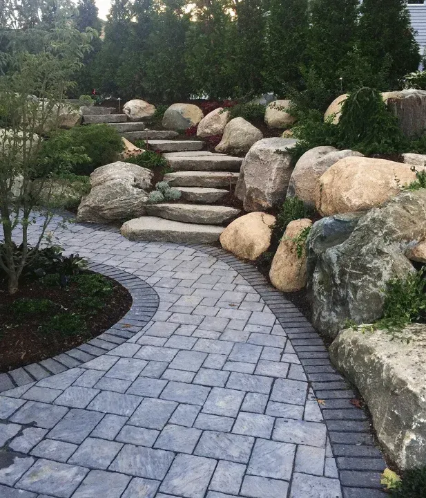 curved paver walkway design west bloomfield mi
