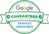 Google Guaranteed Service Provider badge in green, white, and blue.