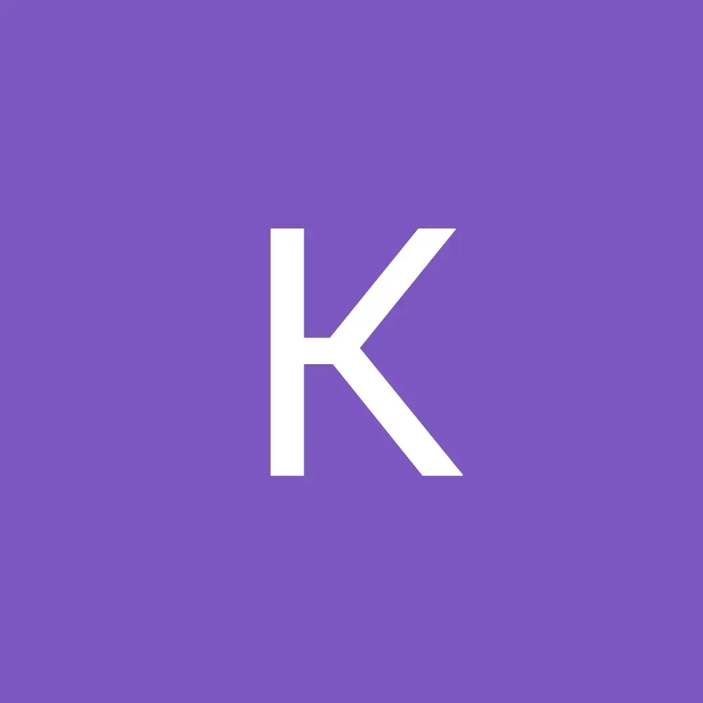 White letter K on a purple background