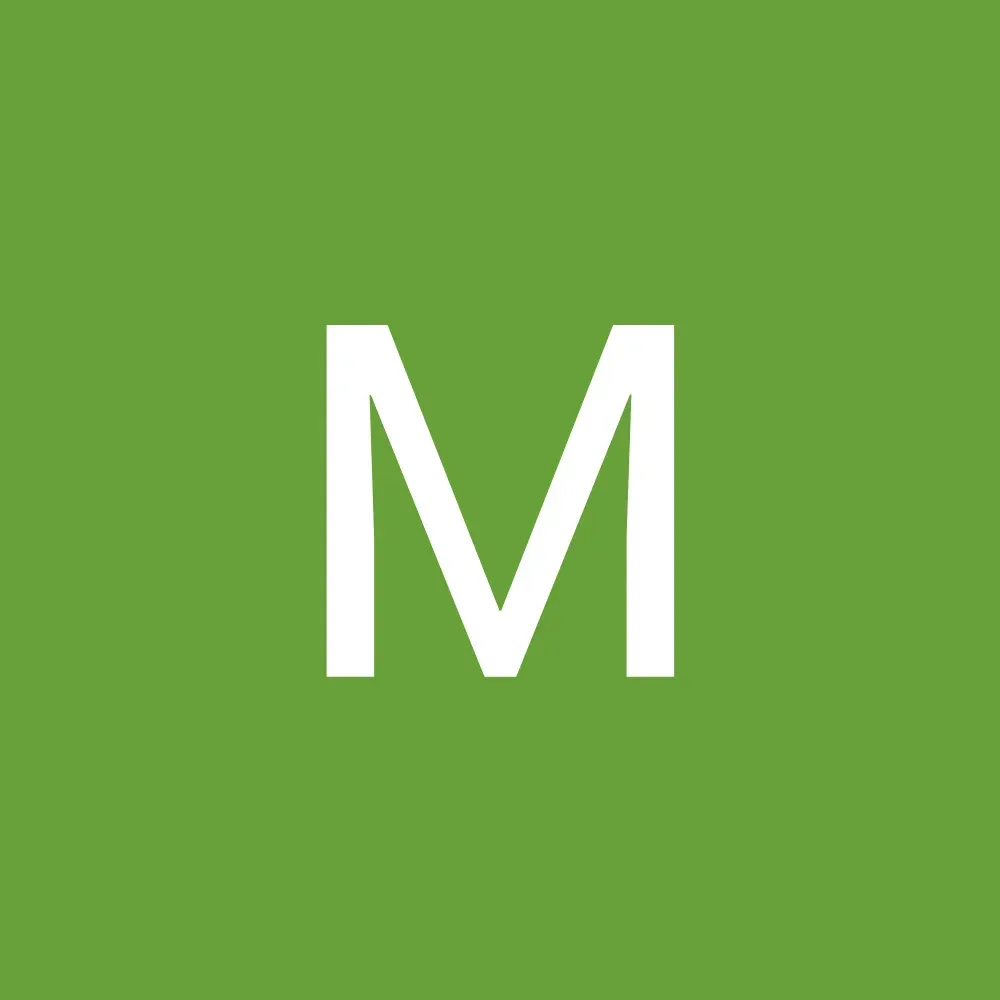 White letter M centered on a solid green background.