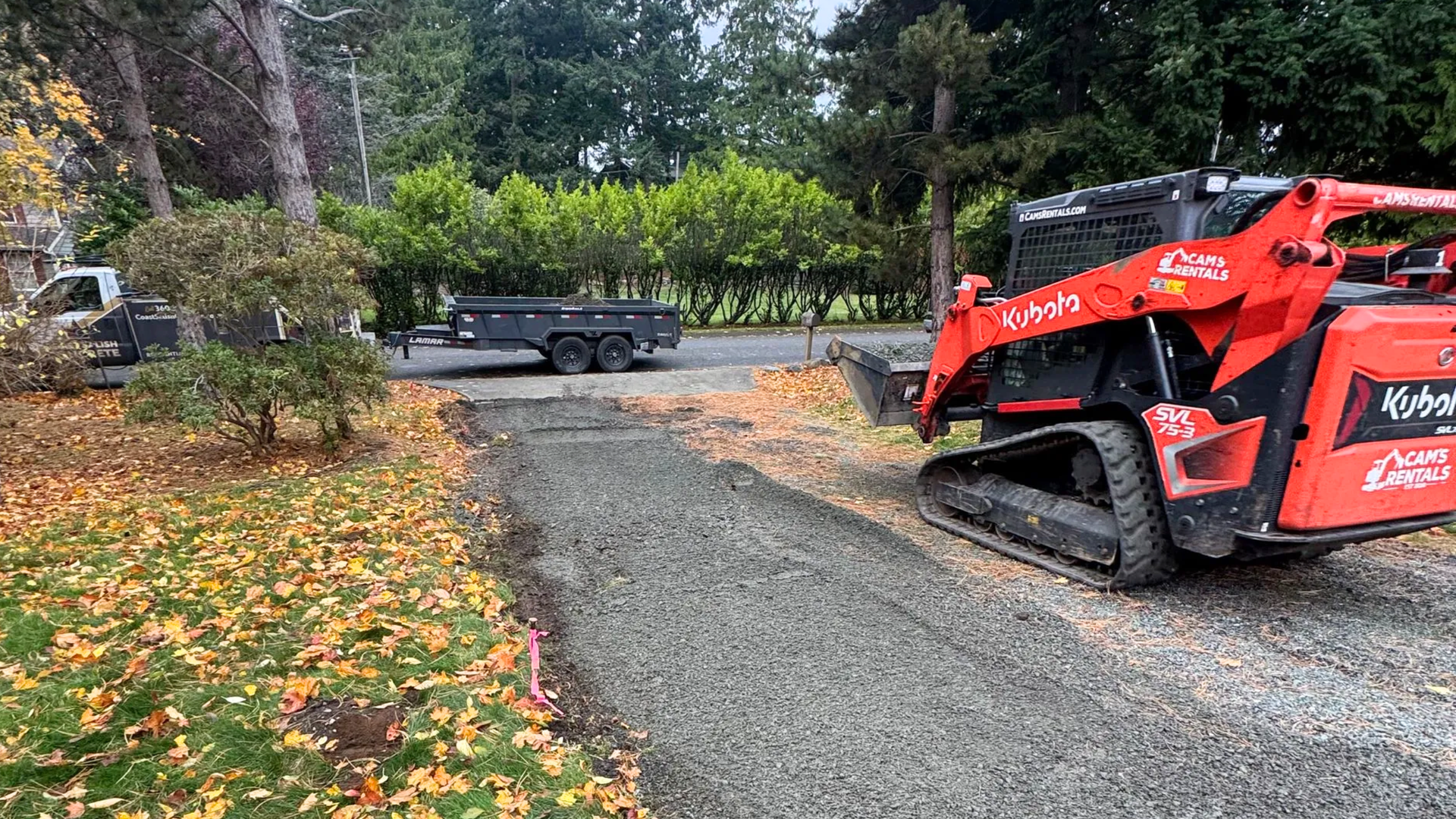 Concrete truck in residential concrete project in Bellingham, WA