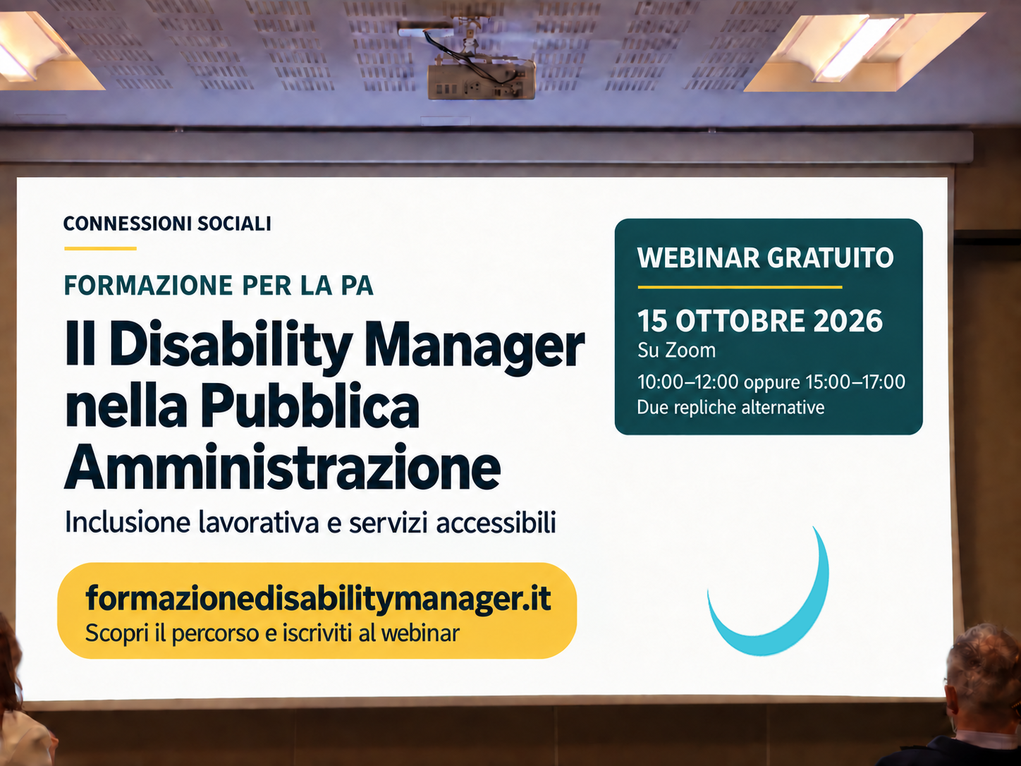 Formazione Disability Manager nella PA: webinar gratuito il 15 ottobre 2026, su Zoom, ore 10–12 oppure 15–17.