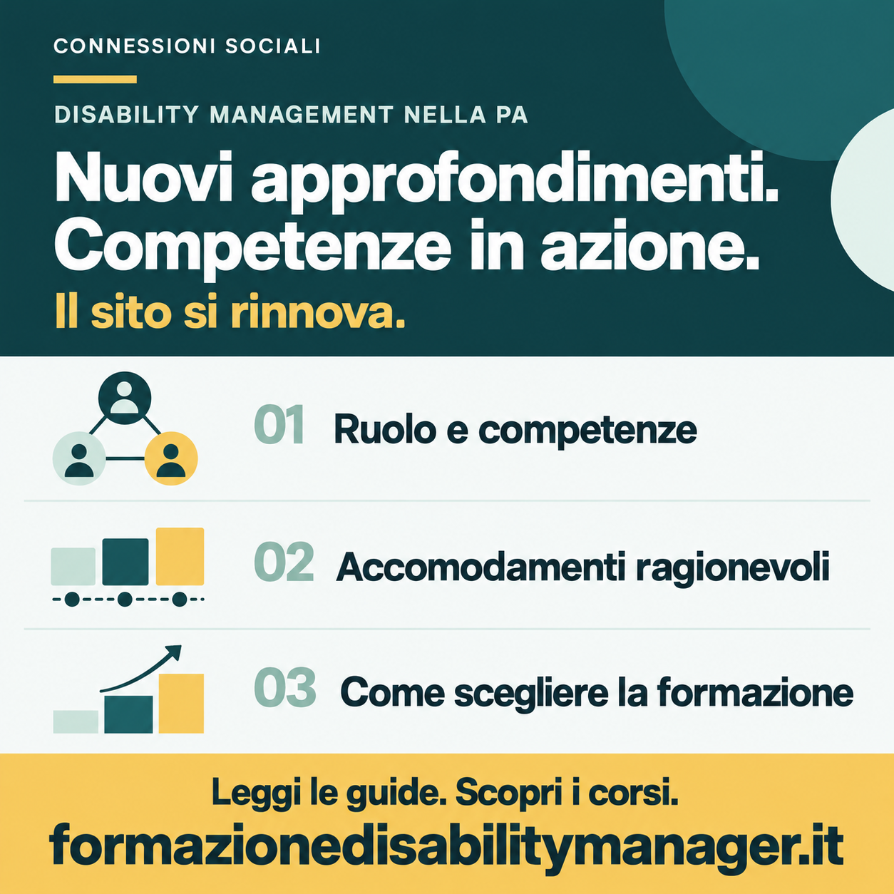 Nuovi approfondimenti sul Disability Management nella PA: ruolo, accomodamenti ragionevoli e scelta della formazione.