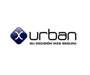 Urban logo with blue icon and text, slogan “Su decisión más segura” underneath