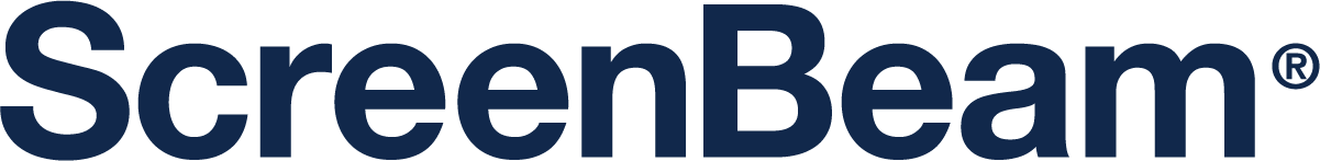 Logotipo de ScreenBeam en azul marino.