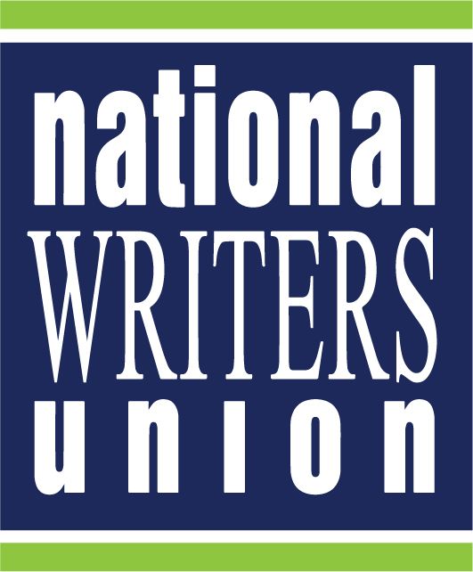 A blue and green logo for the national writers union
