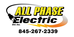 All Phase Electric logo with yellow and black text and phone number 845-267-2339