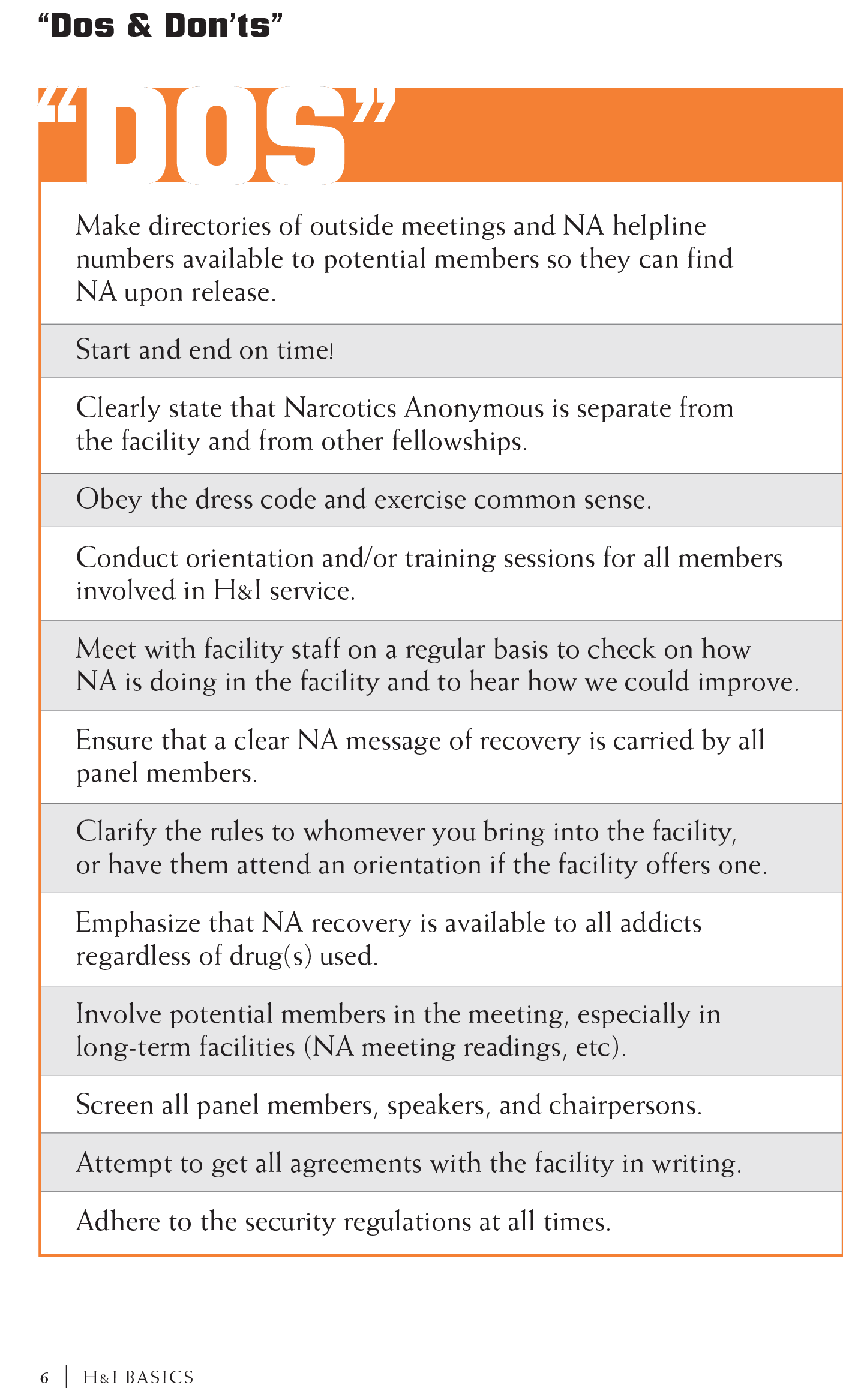 H&I Info