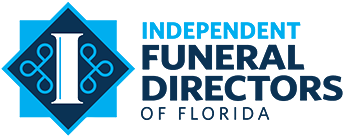 Independent Funeral Directors of Florida logo with blue diamond and stylized I