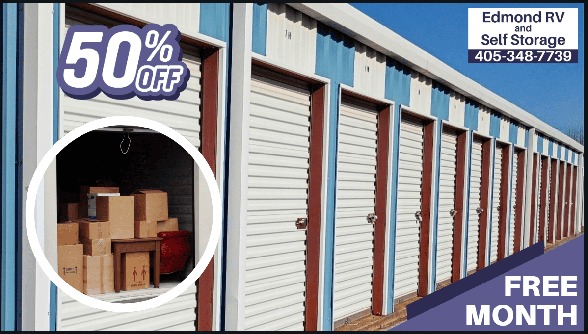 Edmond OK Self Storage Specials Free Month and 50%Off Units