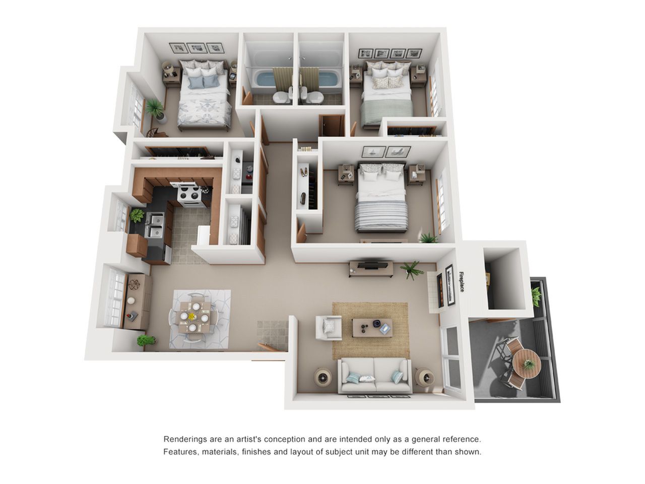 Harbor Village Apartments Floor plan 3