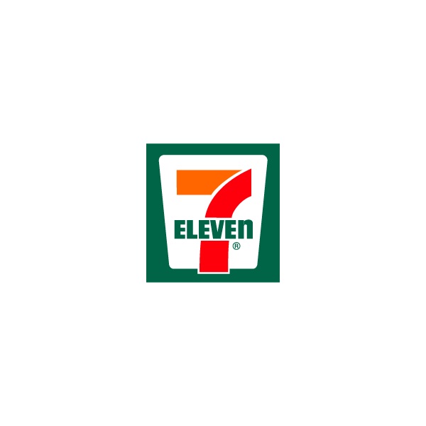 Un logotipo de 7 once sobre un fondo blanco.
