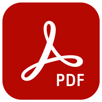 Red Adobe Acrobat PDF file icon on a white background
