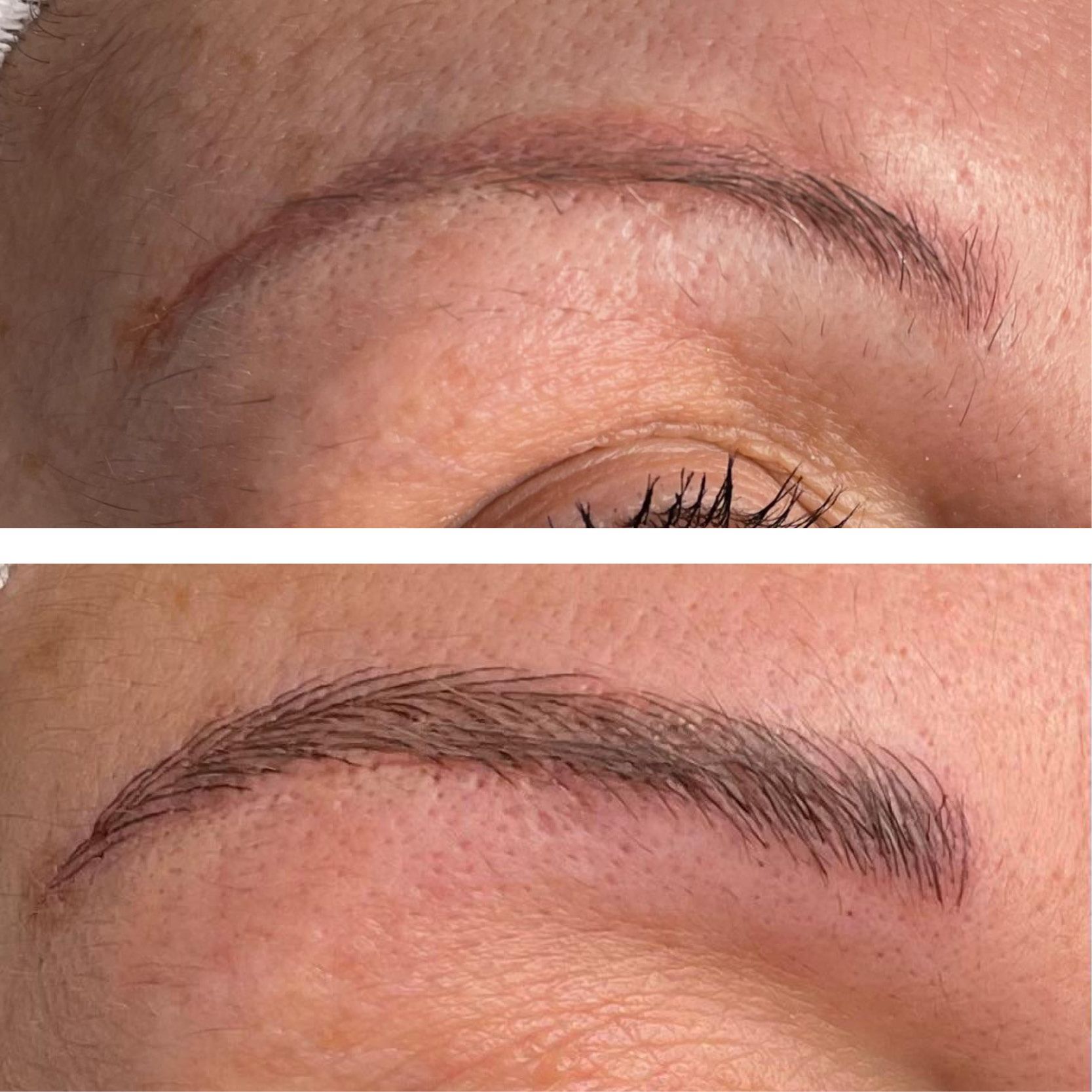 Permanent Make-up vorher nachher von Augenbrauen