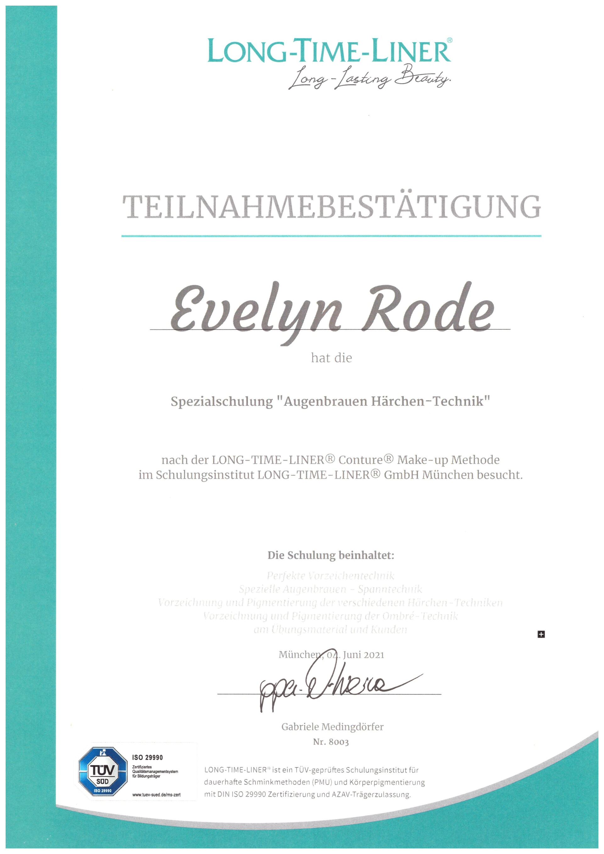 Es ist eine urkunde die besagt , dass evelyn damit gefahren ist.