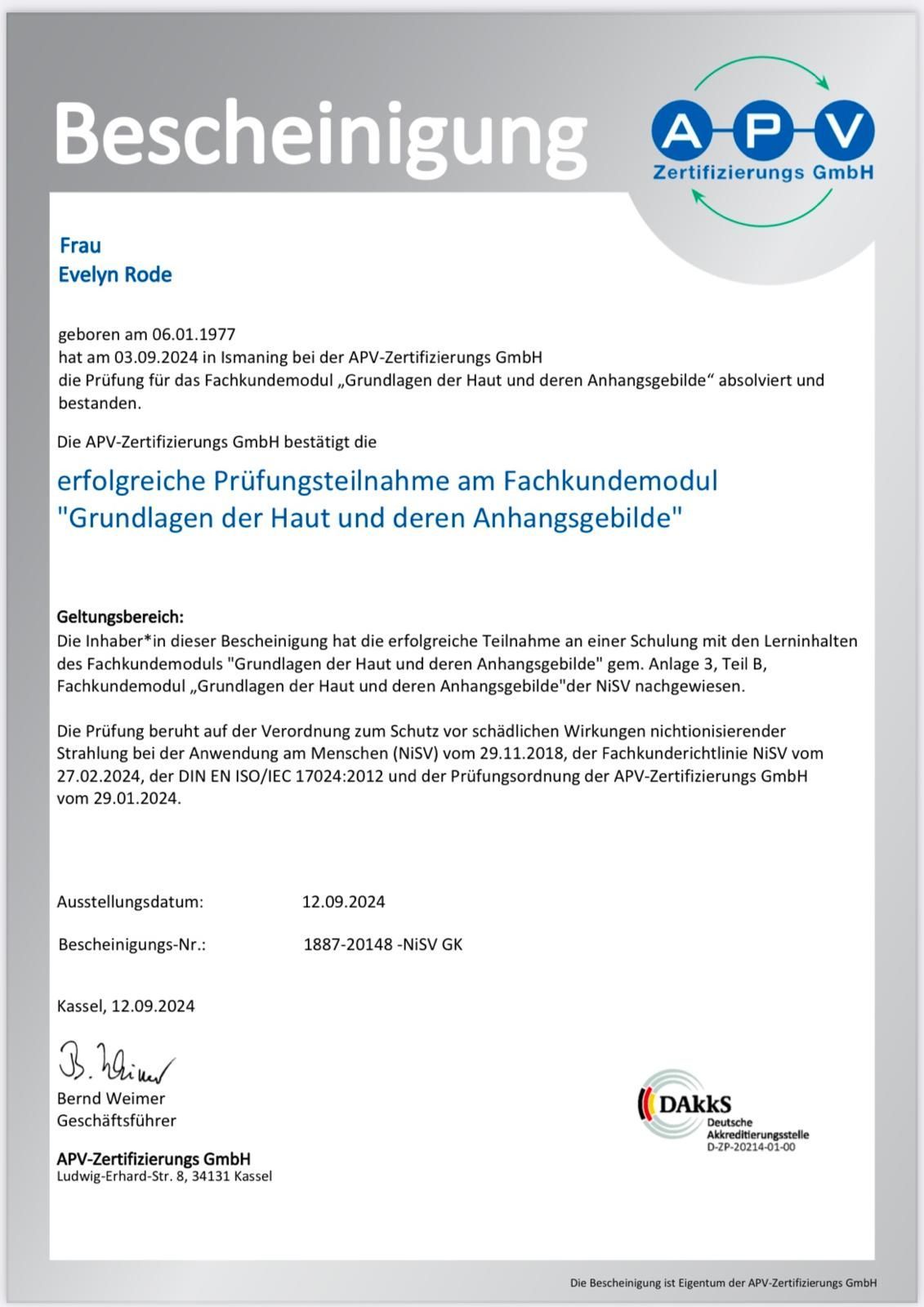 Bescheinigung 