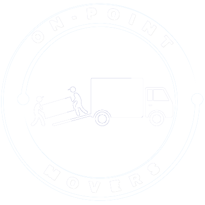 A line drawing of a man pushing a truck.