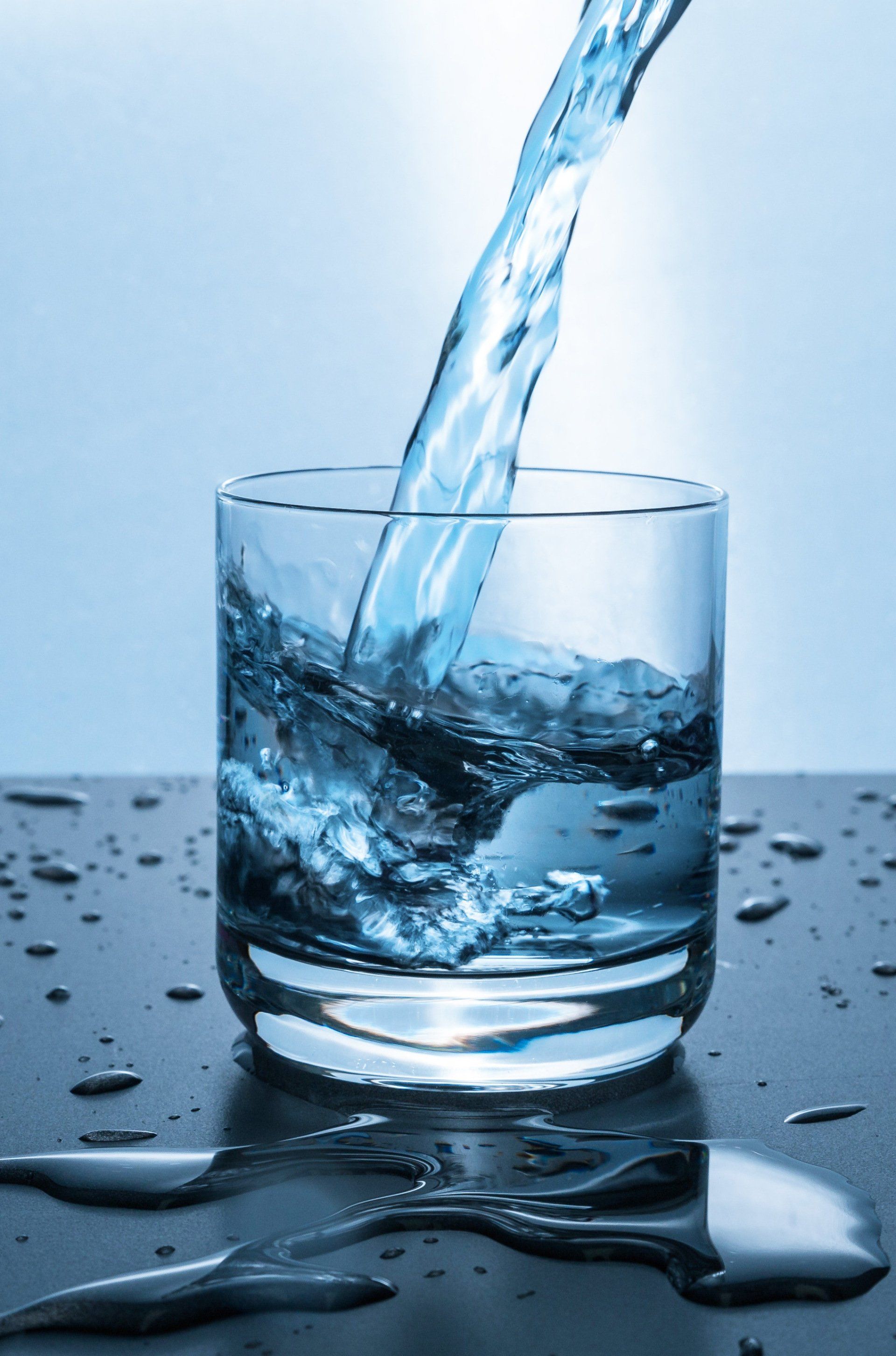 Pouring a glass of water