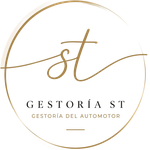 Logo circular dorado de Gestoría ST, con “st” estilizado y texto “Gestoría del Automotor”.