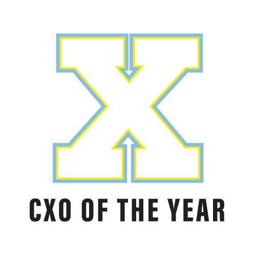 Logo: Blue and yellow outlined 
