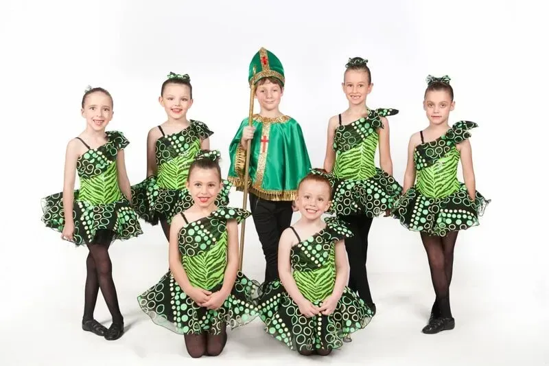A Group Of Young Girls In Green Dresses Are Posing For A Picture — International Dance Affair In North Mackay, QLD