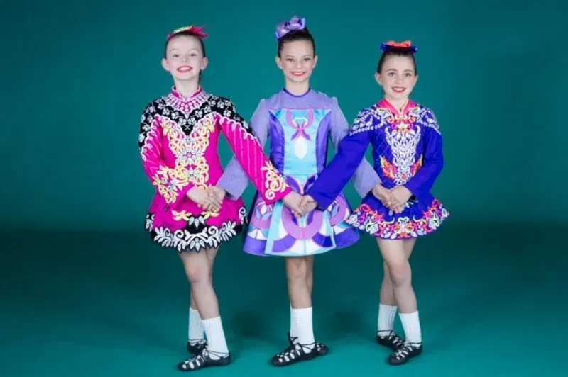 Three Young Girls In Irish Dance Costumes — International Dance Affair In North Mackay, QLD