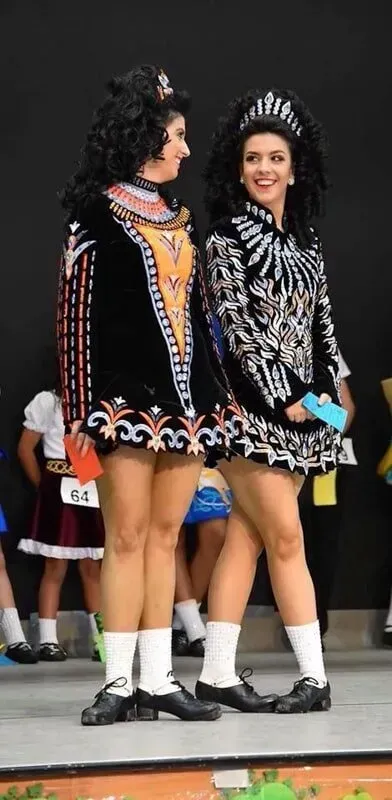 Two Women In Irish Dance Costumes Are Standing Next To Each Other — International Dance Affair In North Mackay, QLD