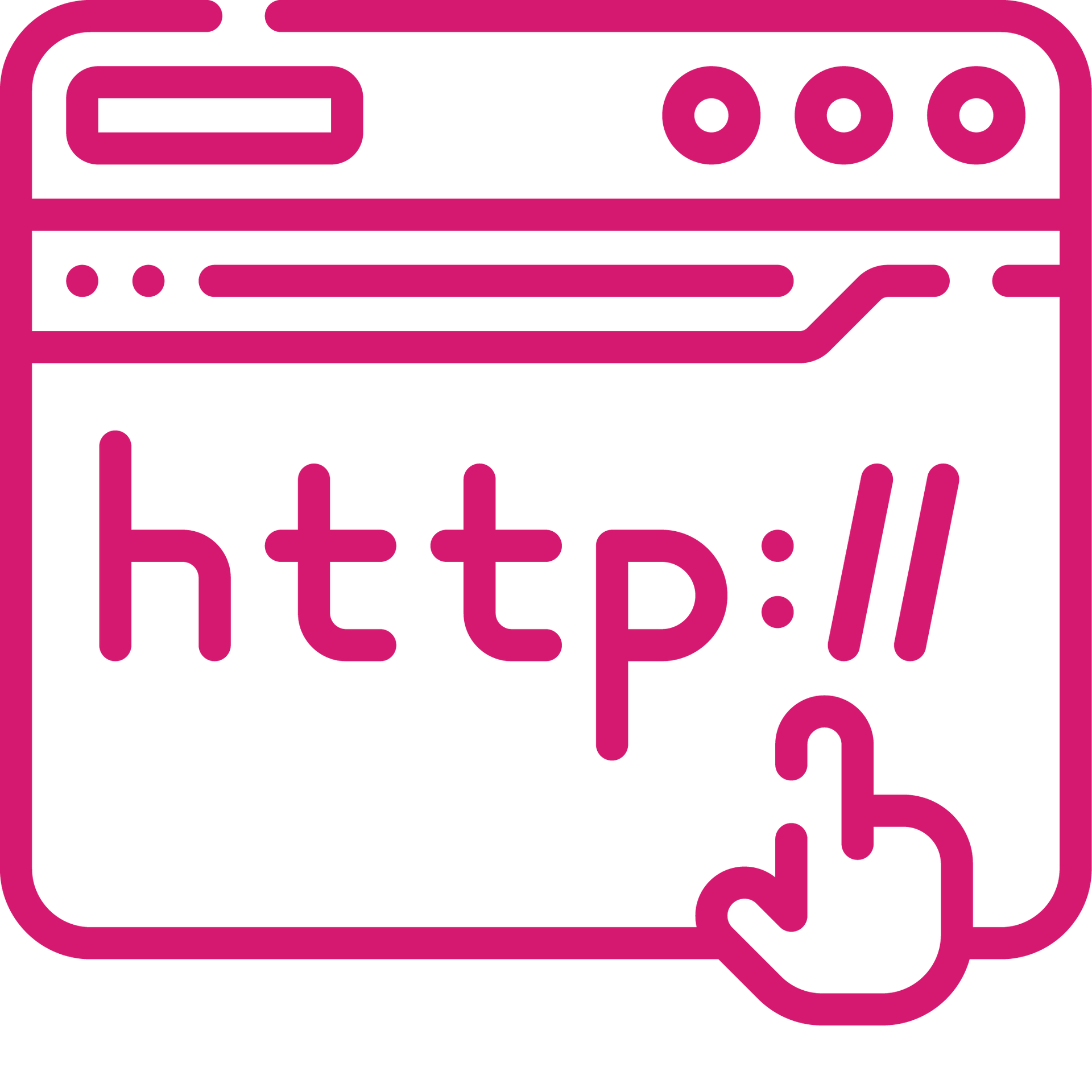 Pink web browser window with 