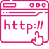 Pink web browser window with 