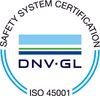 DNV GL Safety System Certification logo with blue and green lines, and 