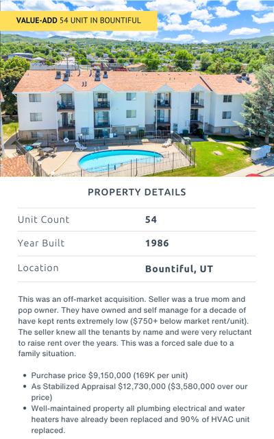Utah County 8 Unit Apartment Building