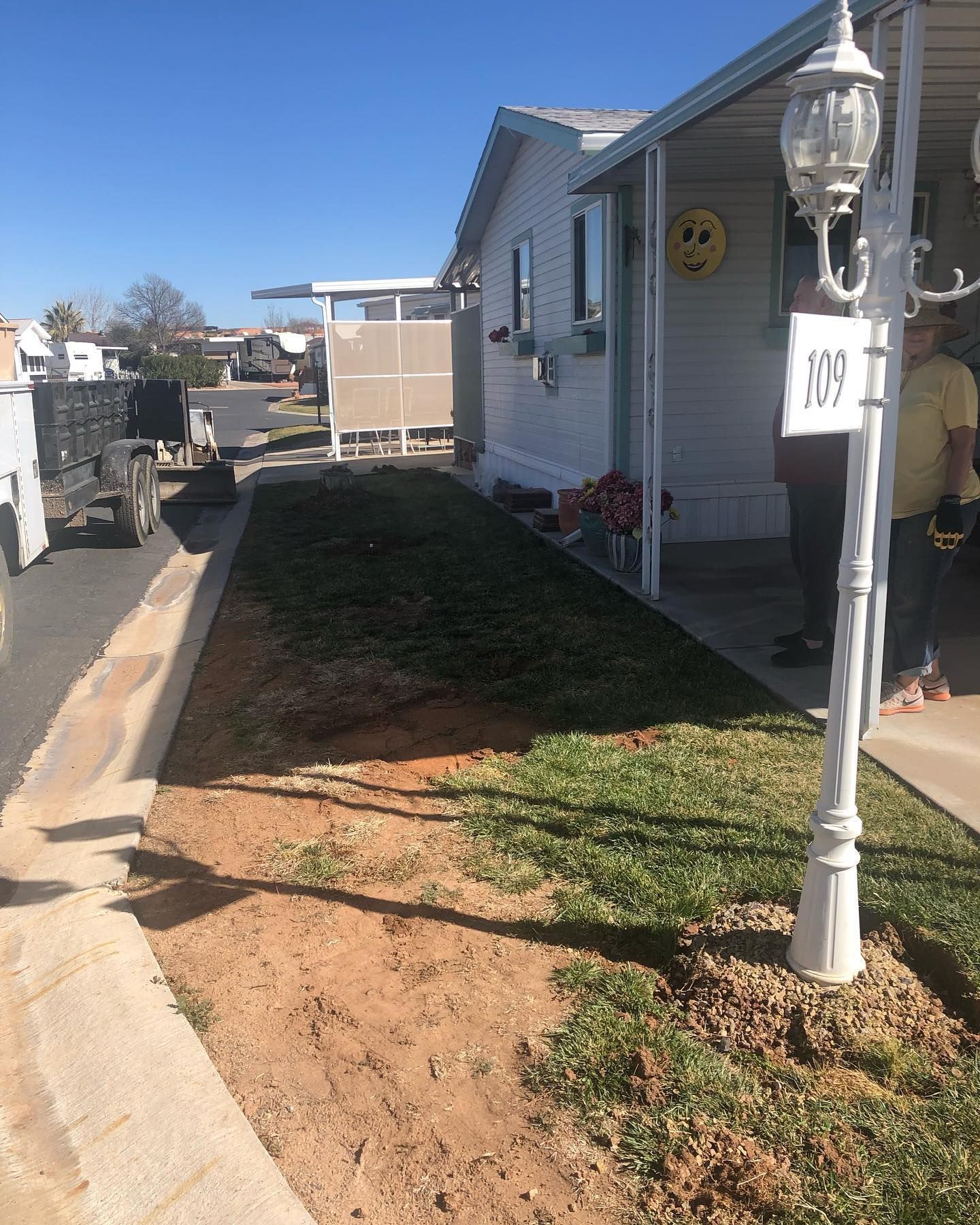 before front yard landscape