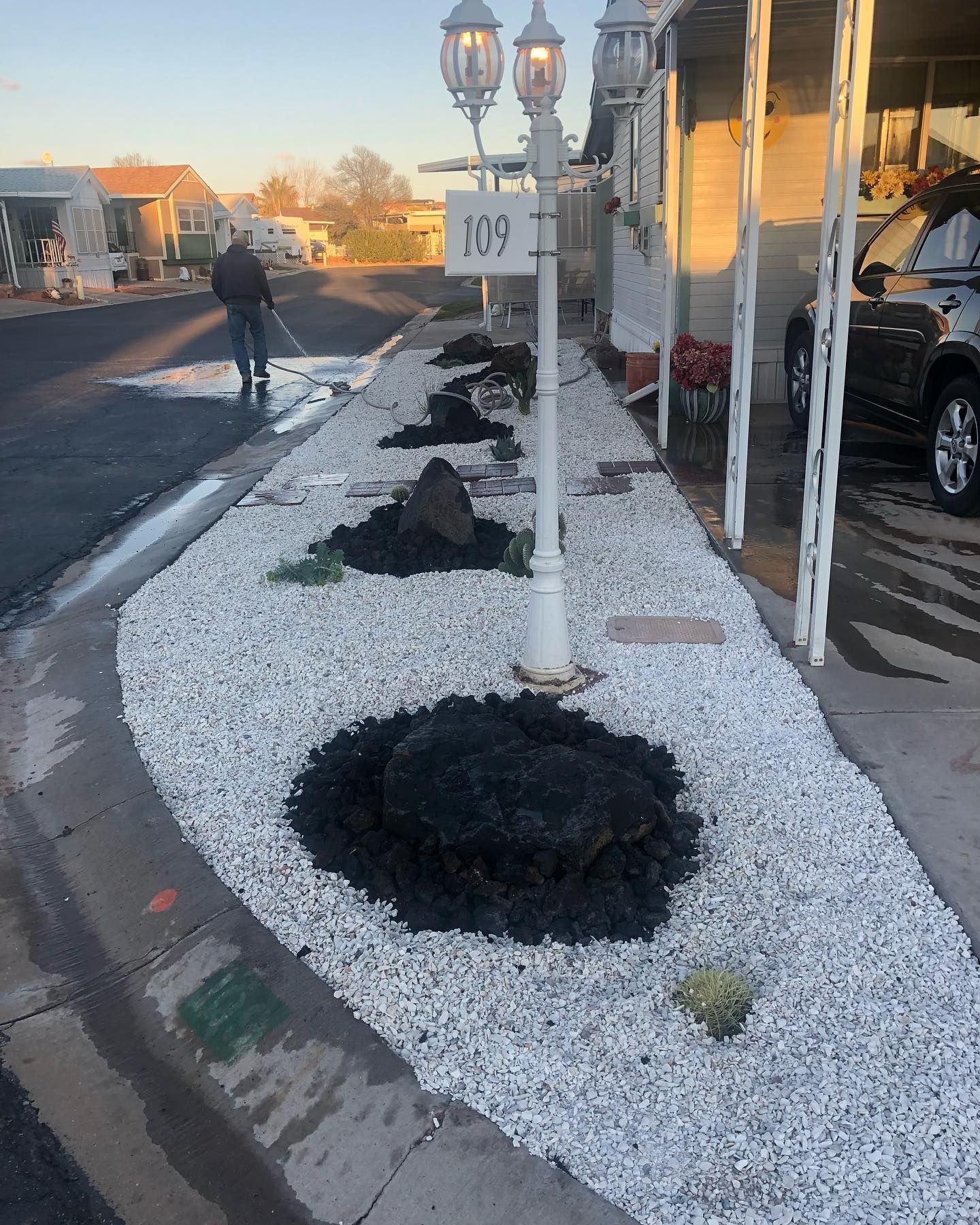 after front yard landscape