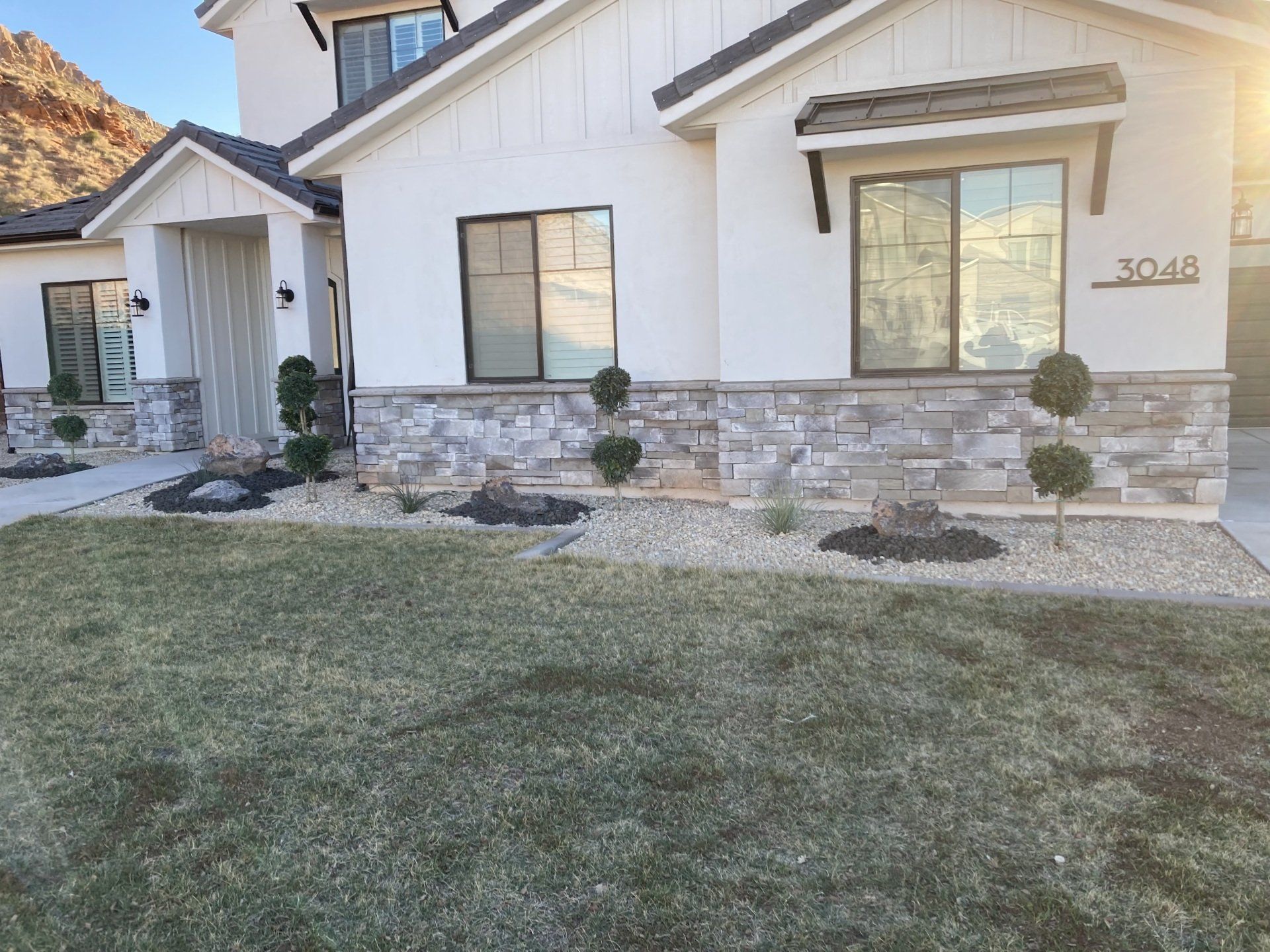 after yard landscape look
