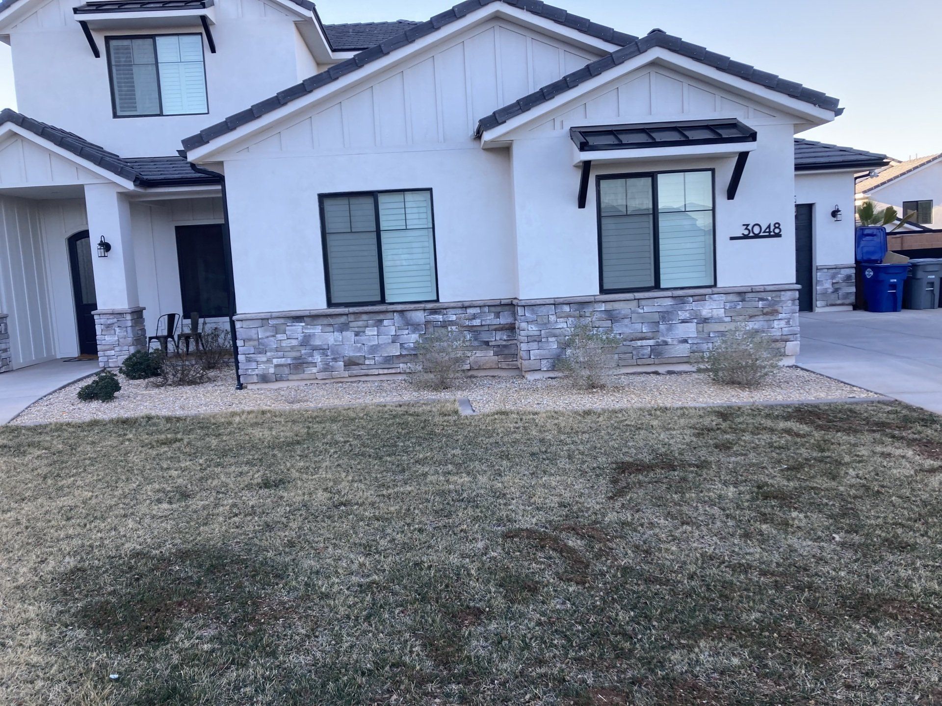 before yard landscape look