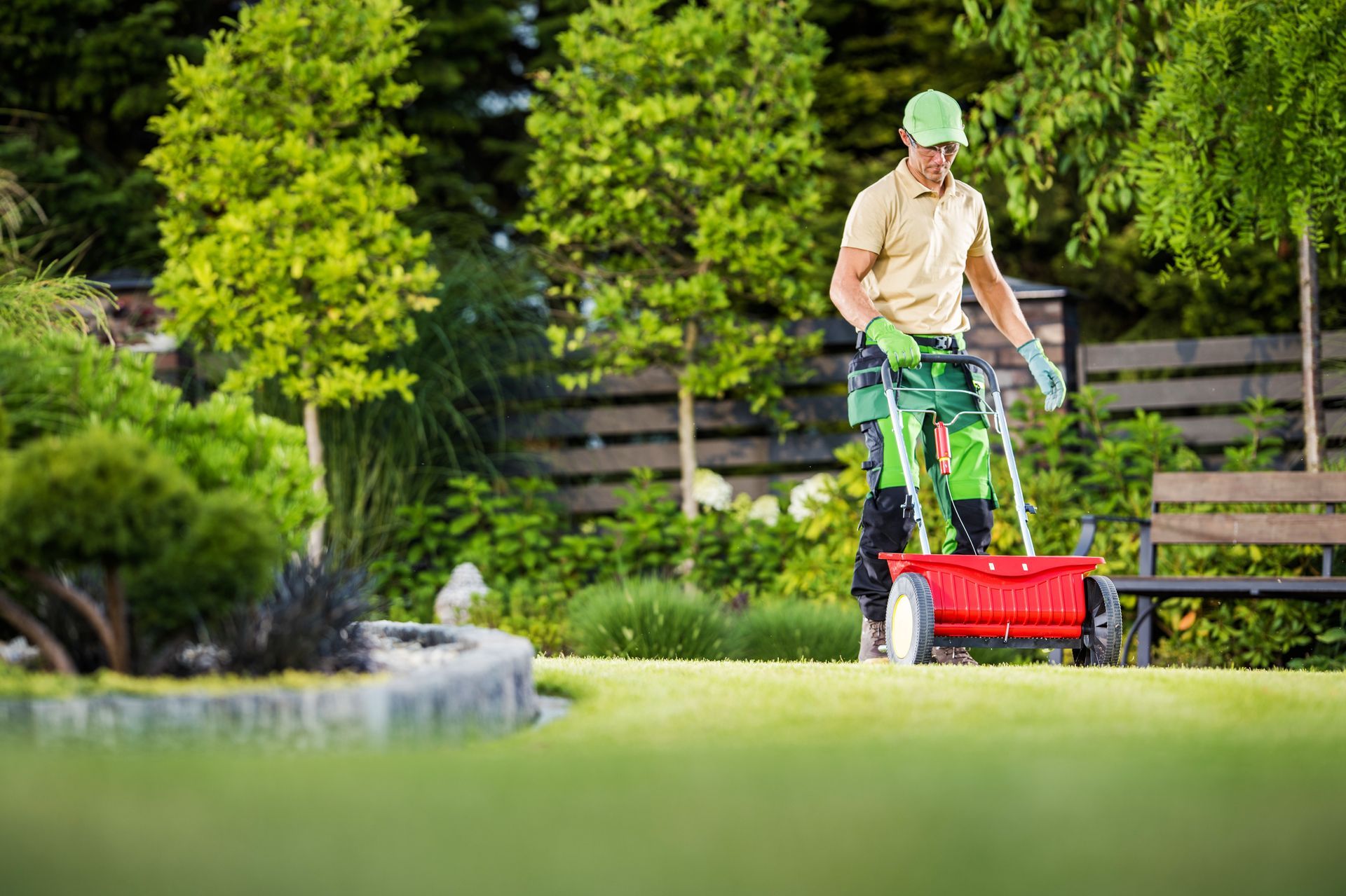 man doing hydro seeding