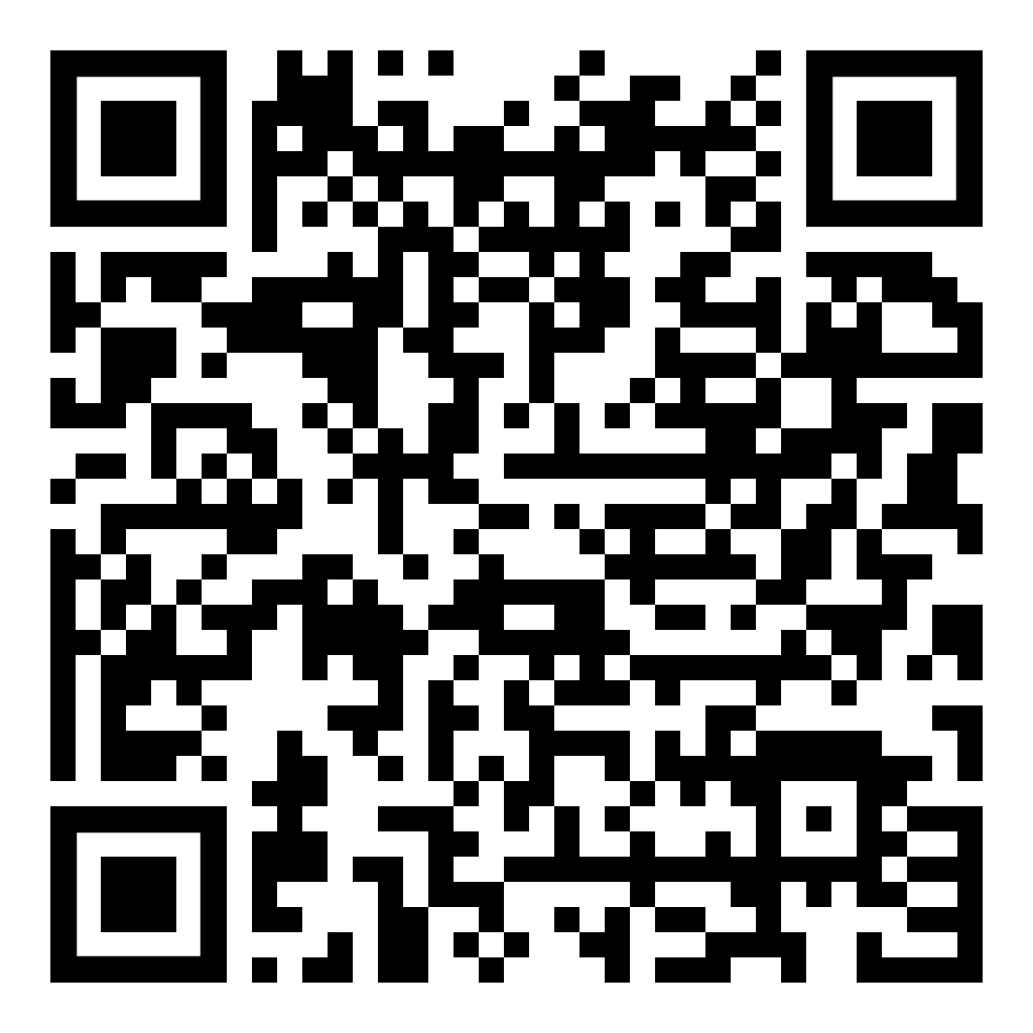 a black and white qr code on a white background .