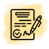 a pen is signing a document on a piece of paper .
