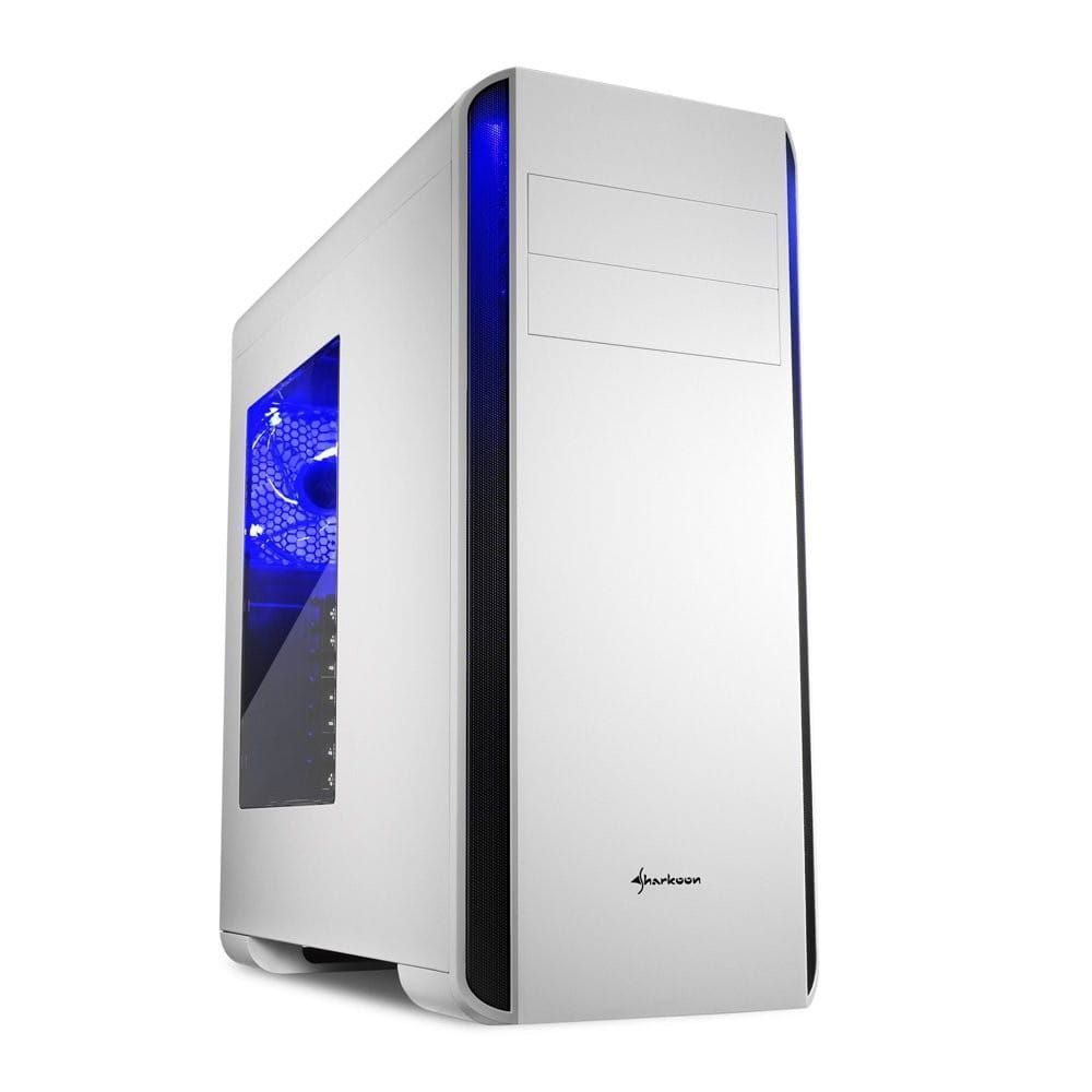 Sharkoon BW9000-W Midi-Toren Zwart, Wit computerbehuizing