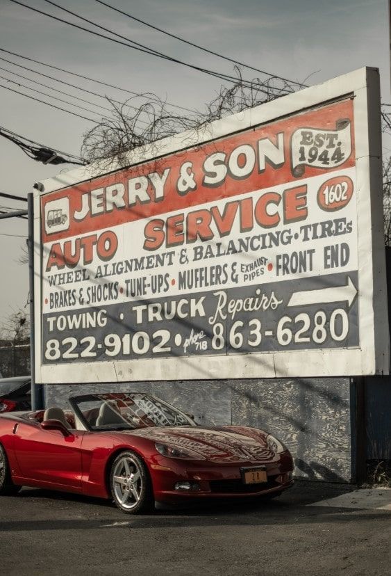 Sports Car with Signage