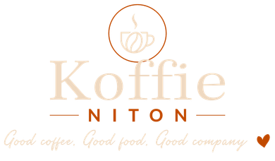Koffie Niton logo with a coffee cup icon and the tagline “Good coffee. Good food. Good company.”