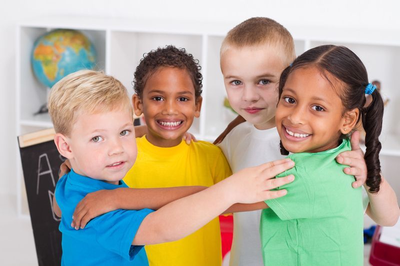 Preschoolers playing together