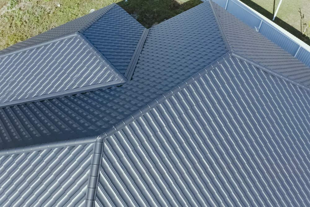 Top View Of A High-Quality Gray Metal Roof — Metal Mates in Cessnock, NSW